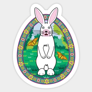 Nimble Alert White Rabbit Sticker